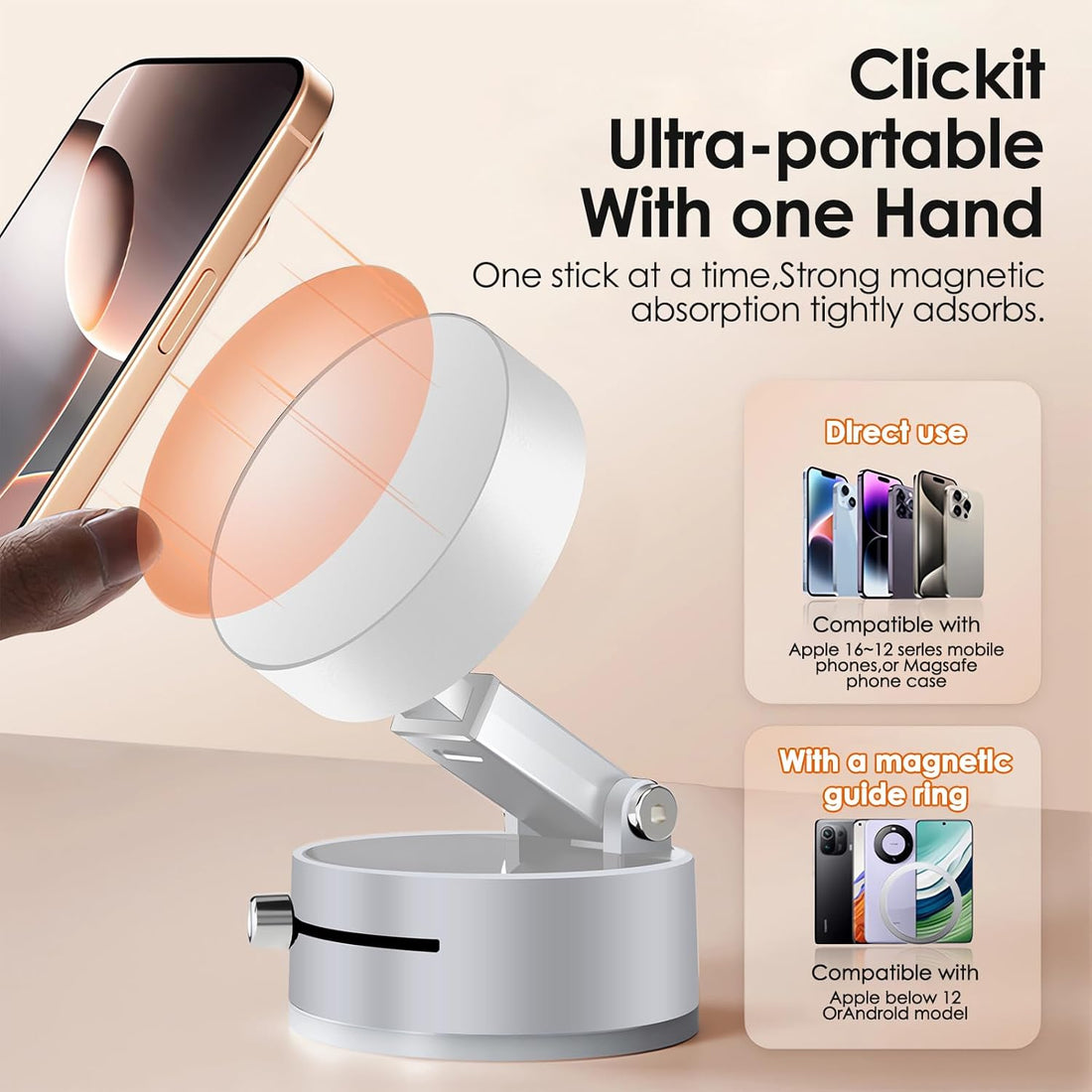 Magnetic Suction Phone Holder Stand with Adjustable Angle