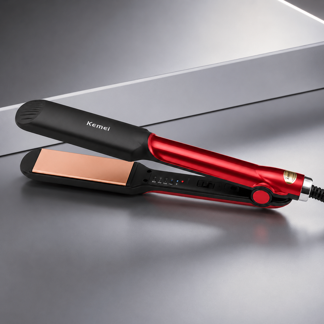 Kemei Hair Straightener for Women – Metallic Red