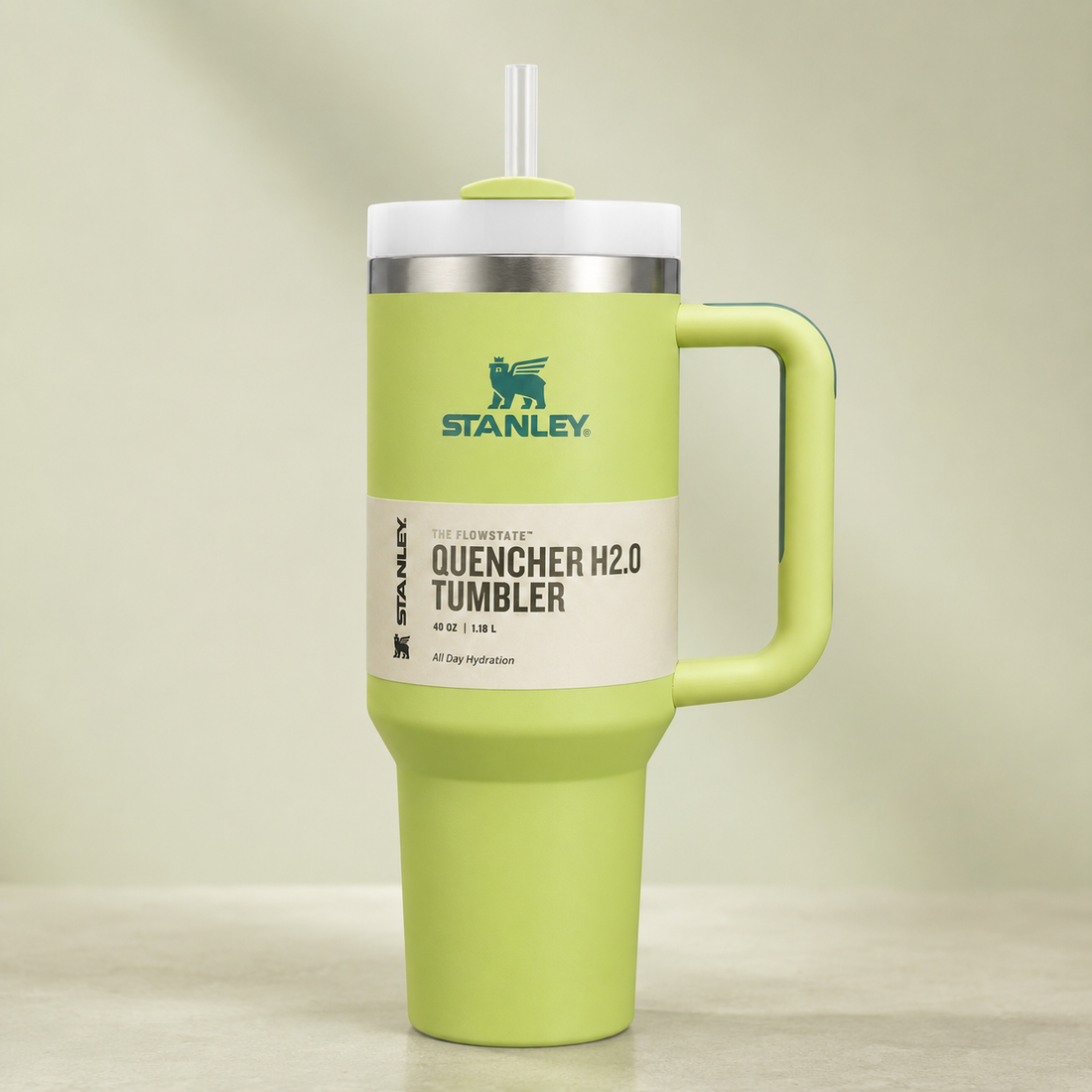 Stanley Quencher H2.0 40oz Tumbler with Straw – Neon Lime